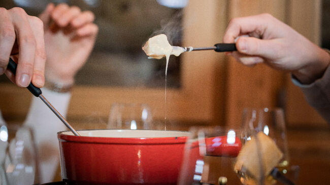 Fondue night in the mountain restaurant